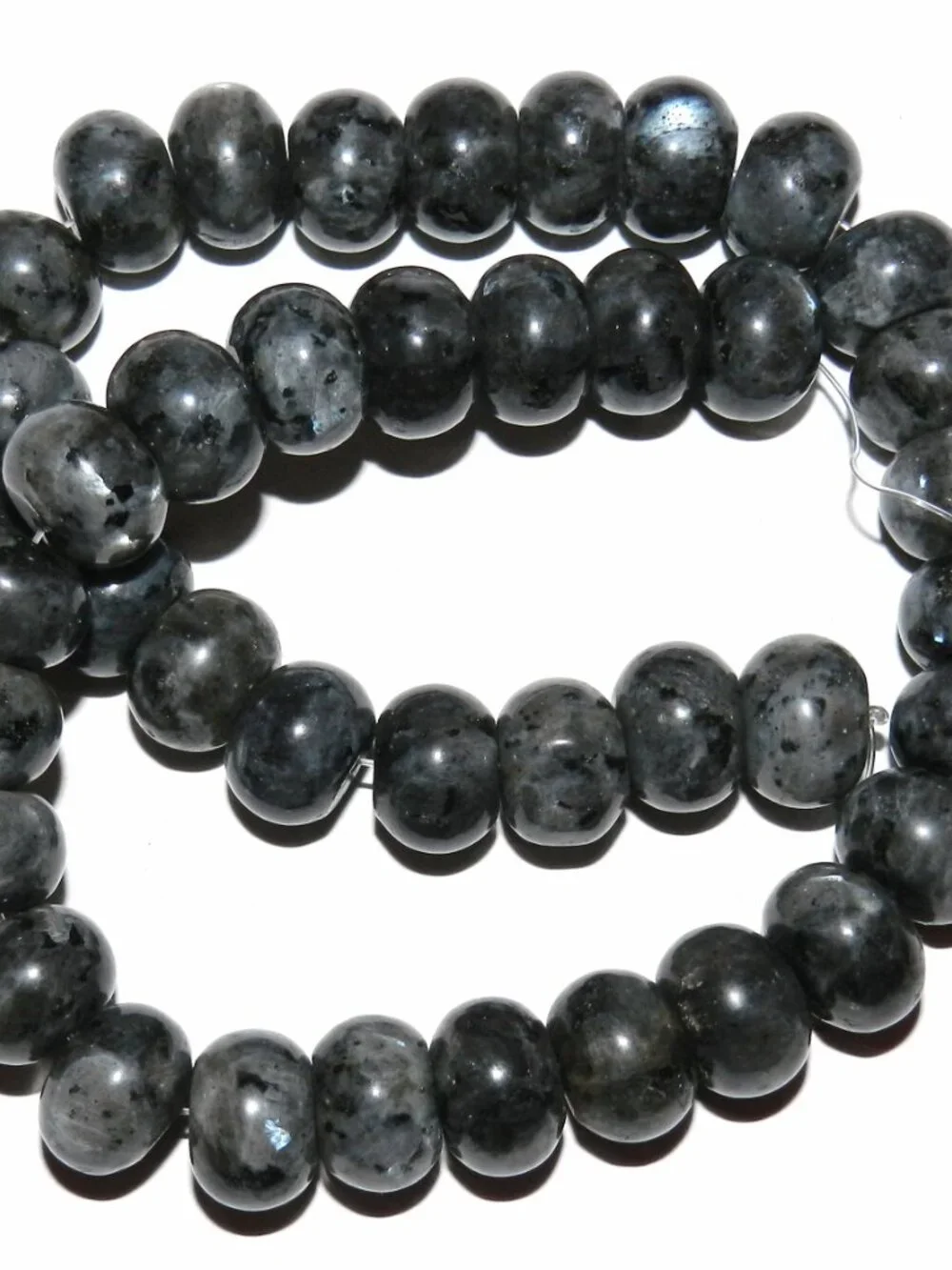 NG1761 Norwegian Black Labradorite 14mm Rondelle Larvikite Gemstone Beads 15